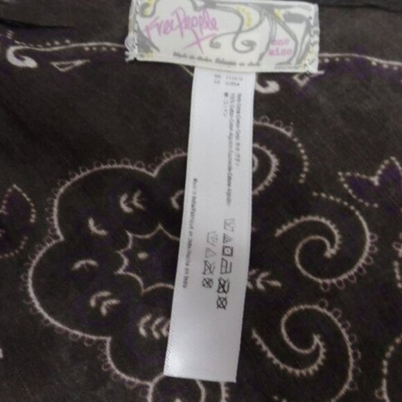 Free People Bridgette Bandana Hair Scarf or Neck Kerchief DARK BROWN NWOT - Picture 5 of 8